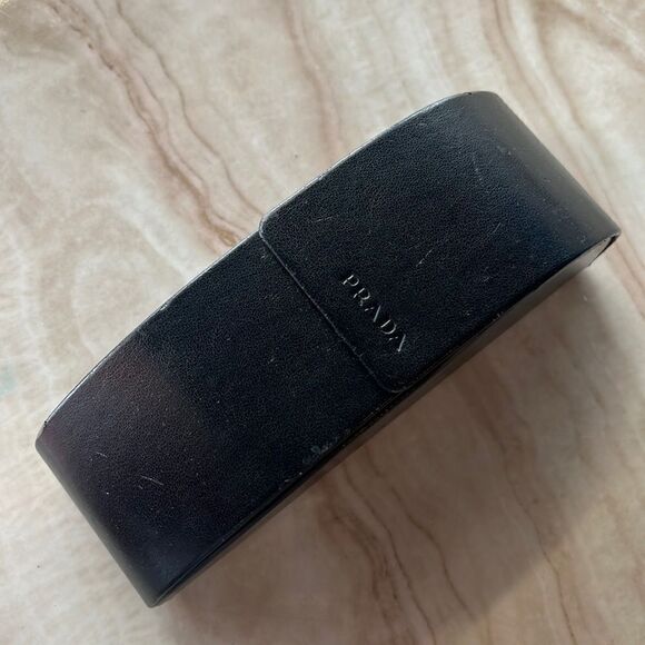 Prada Accessories - Prada Leather Magnetic Eye Glasses Case - Black